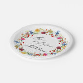 Bruidsshower met wilde bloemen op maat papieren bordje (Gekanteld)