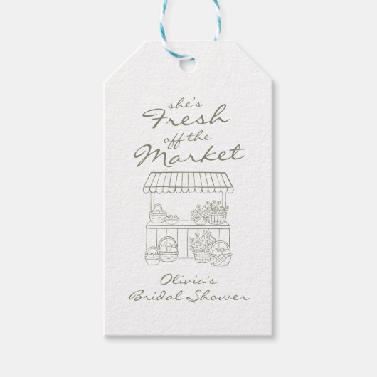 Bruidsshower: Net van de Markt Cadeaulabel (Voorkant)