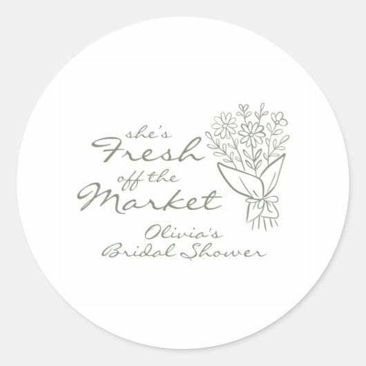 Bruidsshower: Net van de Markt Ronde Sticker (Voorkant)