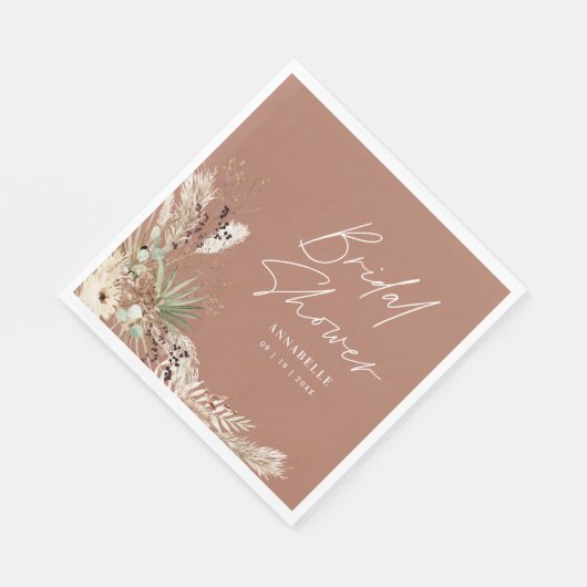 Bruidsshower pampas gras moderne boho elegant servet (Hoek)