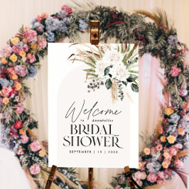 Bruidsshower pampas gras moderne boho elegante foa poster