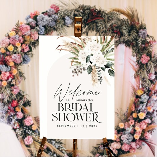 Bruidsshower pampas gras moderne boho elegante foa poster