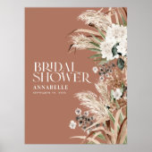Bruidsshower pampas terracotta modern terracotta poster (Voorkant)