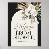 Bruidsshower pampasgras modern boho elegant poster (Voorkant)