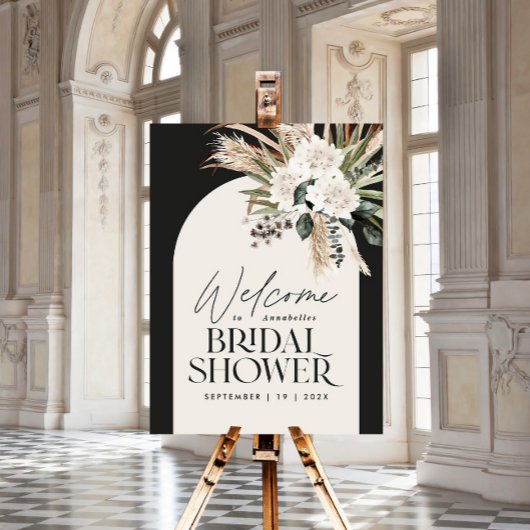 Bruidsshower pampasgras modern boho elegant poster
