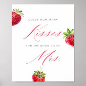 Bruidsshower 'Raad hoeveel kusjes' met bessenliefd Poster (Voorkant)
