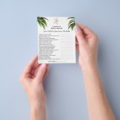 Bruidsshower Trivia Vraag met Strand Thema Flyer (Hand)