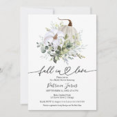 Bruidsshower Uitnodiging Fall in Love Pumpkin Gree (Voorkant)