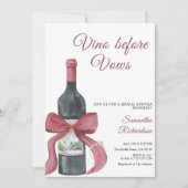 Bruidsshower Vino before Vows Kaart (Voorkant)