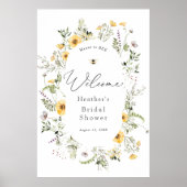 Bruidsshower Welkom Bij Bij en Delicate Wilde Bloe Poster (Voorkant)