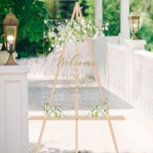 Bruidsshower Welkomstbord met Groene Decoratie