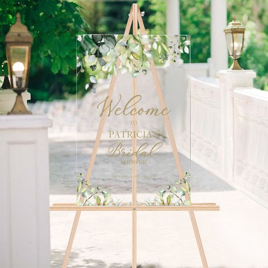 Bruidsshower Welkomstbord met Groene Decoratie