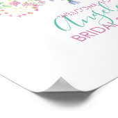Bruidsshower welkomstbord met veldboeket poster (Hoek)