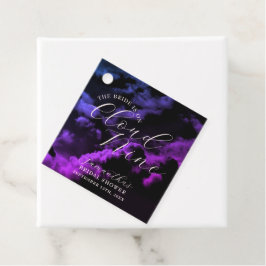 Bruidsshower Wolkenhemel Zwart Celestiaal Sterrens Bedankjes Labels