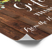 Bruidsshowers Bruiloft Western Zonnebloem Bord Poster (Hoek)