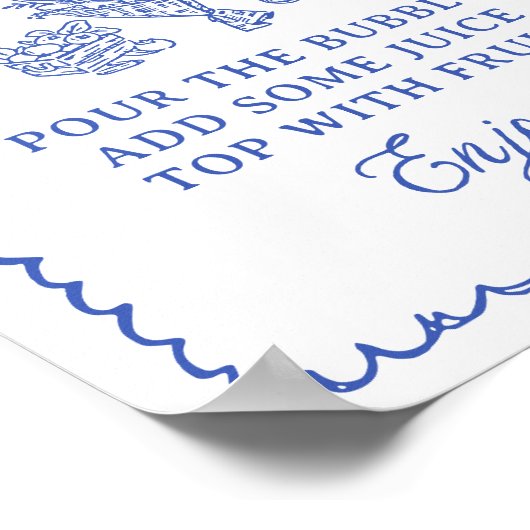 Bruidsshowersbord Mimosa Bar 'Fresh Off The Market Poster (Hoek)