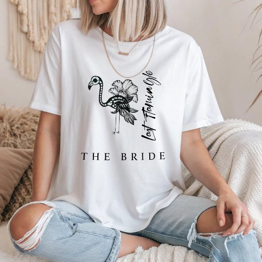 Bruidsskelet Flamingo De Koppeldans Bruid Feest Tri-Blend Shirt