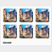 Bruidssluier Herfsten Yosemite National Park Vierkante Sticker (Vel)