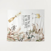 Bruidssluier pampas gras moderne champagne wandkleed (Voorkant (horizontaal))