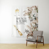 Bruidssluier pampas gras moderne champagne wandkleed (In situ)