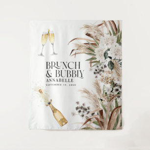 Bruidssluier pampas gras moderne champagne wandkleed