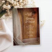 Bruidssluier Schuur Hout Landelijk Post Bruiloft B Kaart