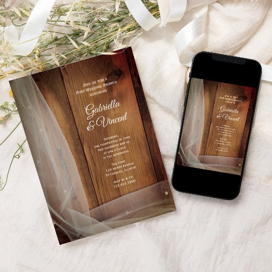 Bruidssluier Schuur Hout Landelijk Post Bruiloft B Kaart