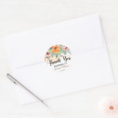 Bruidssluier waterverf papavers ronde sticker (Envelop)