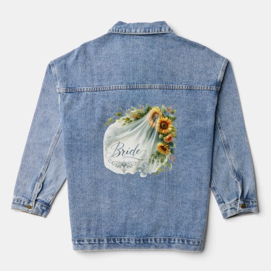 Bruidssluier Zonnebloem Denim Jacket (Achterkant)