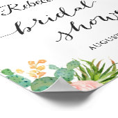 Bruidssluiting Succulent Cactus Bloemen Bord Poster (Hoek)