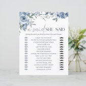 Bruidsspel Hij zei dat ze stoffige blauwe bloemen  (Staand voorkant)