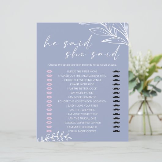 Bruidsspel Hij zei dat ze zei maagdenpalmbloemen (Staand voorkant)