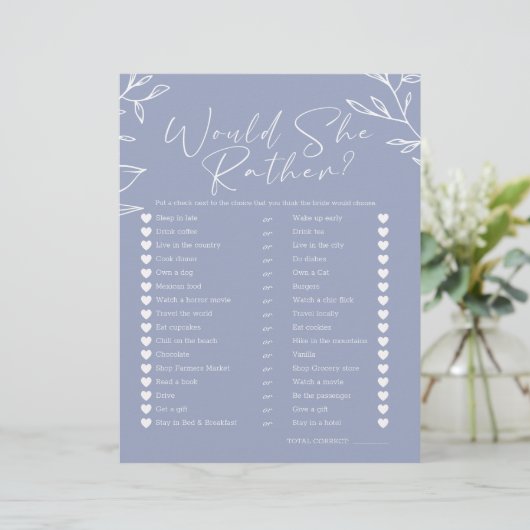 Bruidsspel wil ze liever maagdenpalmbloemen (Staand voorkant)