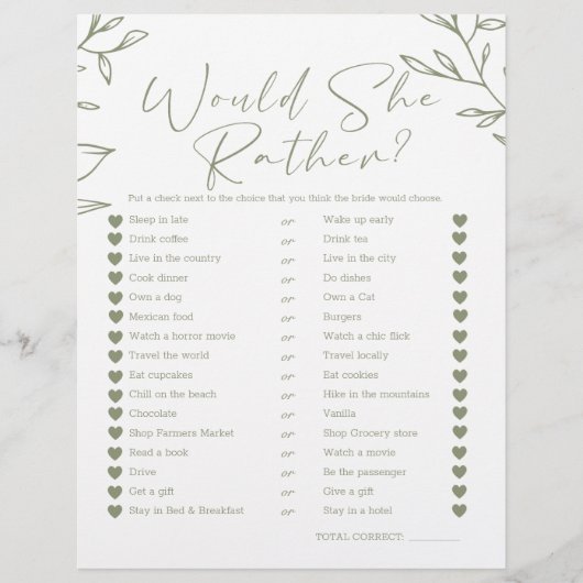 Bruidsspel wil ze liever salie boho bloemen (Voorkant)