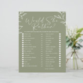 Bruidsspel wil ze liever salie groene bloemen (Staand voorkant)