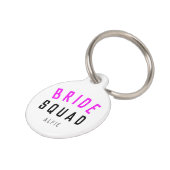 BruidsSquad | Hot Roze Bachelorette Bruidsmeisje Huisdierpenning (Zijkant)