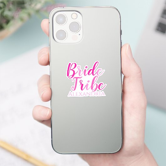 Bruidsstam Afscheidscadeau voor de Bruid Roze Sticker (Telefoon)
