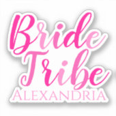 Bruidsstam Afscheidscadeau voor de Bruid Roze Sticker (Voorkant)