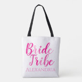 Bruidsstam Afscheidscadeau voor de Bruid Roze Tote Bag (Achterkant)