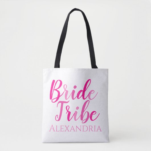 Bruidsstam Afscheidsceremonie van de Bruid Felroze Tote Bag (Voorkant)