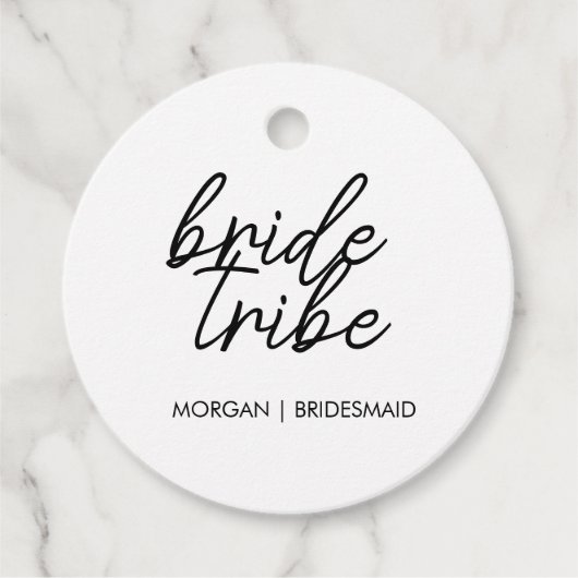 Bruidsstam | Bachelorette Bruidsmeisje Modern Bedankjes Labels (Voorkant)