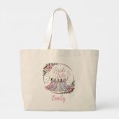 Bruidsstam Custom Naam Bachelorette Feestje Grote Tote Bag (Achterkant)