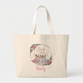 Bruidsstam Custom Naam Bachelorette Feestje Grote Tote Bag (Voorkant)