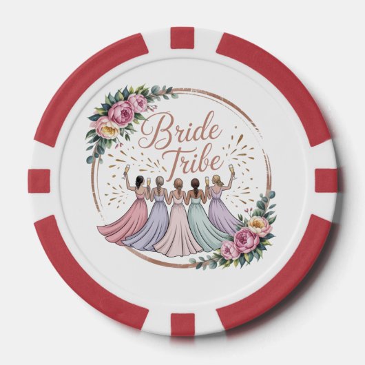 Bruidsstam Custom Naam Verlovingsfeestje Poker Chips (Voorkant)