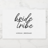 Bruidsstam | Getuige Bruidsmeisje Modern Sparkling Wijnetiket (Enkel label)