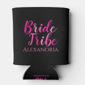 Bruidsstam Hot Roze Zwart Blikjeskoeler (Achterkant)