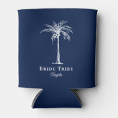 Bruidsstam Navy Blauwe Witte Palmboom Blikjeskoeler (Voorkant)