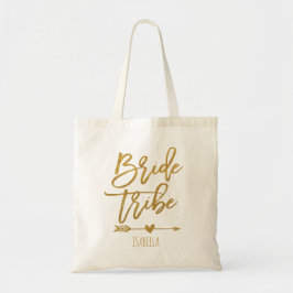 Bruidsstam, nep goud folie gepersonaliseerd tote bag