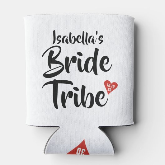 Bruidsstam rode datum hart gepersonaliseerd blikjeskoeler (Achterkant)