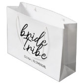 Bruidsstam | Trouw Bloemenmeisje Modern Groot Cadeauzakje (Achterkant Gekanteld)